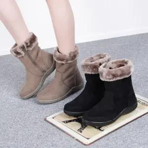 [신상오픈런]털부츠 옆지퍼 통굽 여자 겨울신발 방한 스웨이드 (28753976)