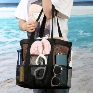 [룽스]비치가방 수영장가방 매쉬(8포켓)