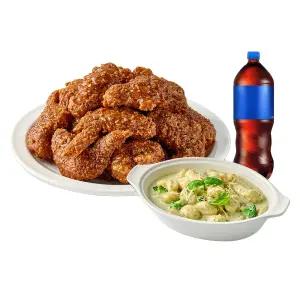 [땅땅치킨] 카라멜크런치치킨(윙봉)+바질크림뇨끼뽀끼+콜라500ml