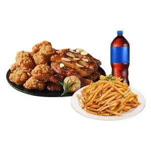 [땅땅치킨] 땅땅불갈비(반)+허브순살치킨(반)+허브바삭감자+콜라1.25L