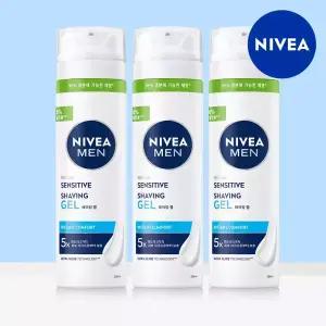 [단하루 초.특.가][1.+1.+1] 국내판매량 1위! 니베아 맨 센서티브 쉐이빙 젤 200ml 3개