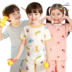 [보누맘]여름 아동내의 유아 자가드 내복 키즈 순면 실내복