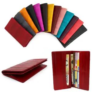 W32 오픈 장지갑 장어가죽 카드 여성 남성 가죽 남녀공용 빈티지 다양한컬러 선물용 가벼운 지갑 국산