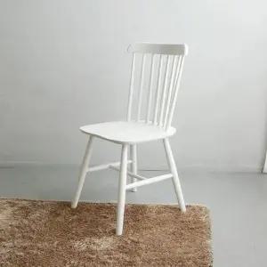 [더리체] [착불상품] 심플 디자인 모던리체 원목 식탁의자 화이트