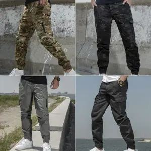 남자 밀리터리 조거 팬츠 카고 밴딩 바지 낚시 등산 전술 트래킹 캠핑