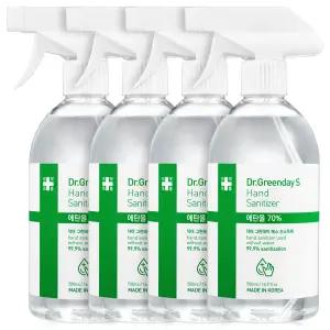 대용량 뿌리는 손소독제 스프레이 손세정제 500ML 4개 살균소독제