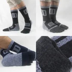 두꺼운 겨울 등산 남자 하프&홀 쿠션 이중 바닥 파일 발가락양말 중목 장목