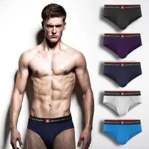 [스위스밀리터리]스위스밀리터리 남자삼각팬티 고탄력 속옷 5장세트[무료배송]
