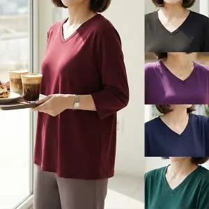 [엄마옷 로즈맘] 모던심플브이넥티셔츠
