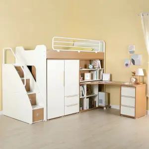 [EQ123-1 매트제외] 에덴 벙커침대 H형책상책장세트+옷장2 사다리형 SS