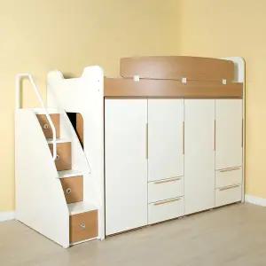 [EQ150-1 매트제외] 에덴 벙커침대 옷장4개 계단형 슈퍼싱글 프레임