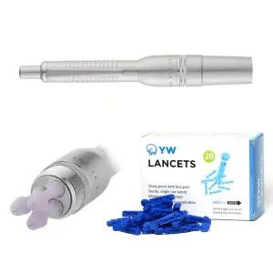 아시아엠이 삼침 무통 사혈기 실버+채혈침 200개 세트