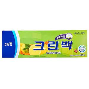 크린랩 크린백(대형/30cmx45cm) 100매 위생 비닐팩 비닐봉투 야채봉지 일회용봉투 알뜰 밀폐 주방용품