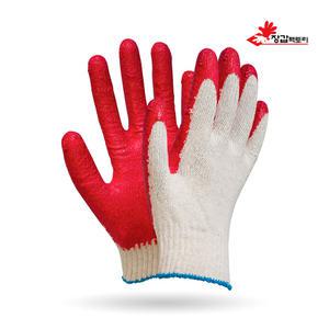 송학 적색반코팅장갑 10G 100켤레 목장갑