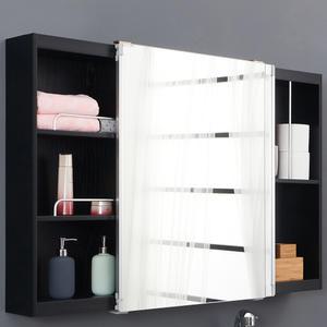 욕실장 수납 슬라이드 수건 화장거울 블랙 1200 X 800