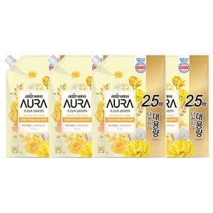 아우라 초고농축 섬유유연제 리필 미드나잇골드, 1.7L, 4개