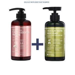 약산성 시카 클레이 비오틴 맥주효모 탈모 샴푸 500ml + 약산성 여신 헤어팩 500ml