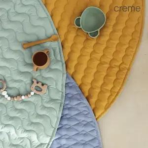 갤러리아 [리틀아카이브][크레므앙팡] [파우치포함] 조이 누빔 원형 러그 3co