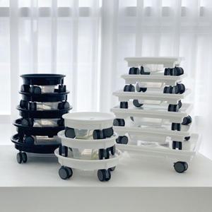 이동식 화분받침대 원형 사각 플라스틱 물받이 바퀴달린 화분 받침 대형