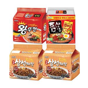팔도 왕뚜껑봉지면, 130g, 4입, 1개 + 틈새라면, 120g, 5입, 1개 + 일품삼성짜장, 120g, 4입, 2개
