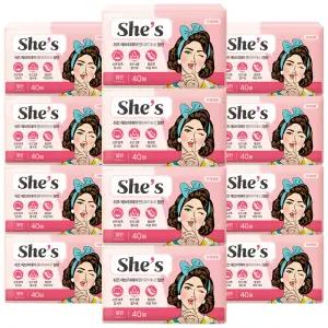 쉬즈 팬티라이너 일반 40개 12팩 생리대