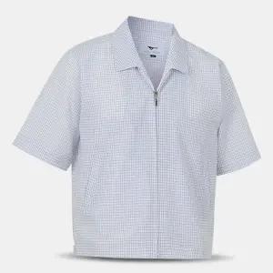 남성 여름 버튼 체크 반팔 점퍼 LWC207 중년 장년