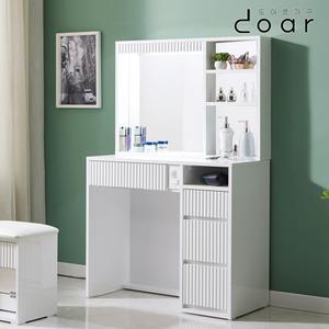 도아르 입식 수납 거울 LED 조명 화장대 템바 서랍형