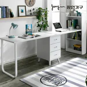 장인가구 그루 트윈 2400 코너형책상세트