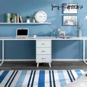 장인가구 그루 트윈 2400 서랍형책상세트