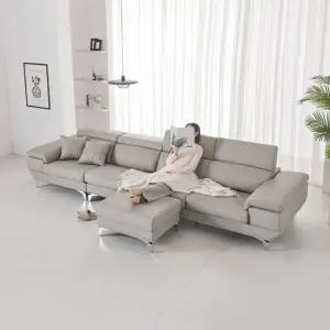 솔트 제너 6인 천연면피 통가죽 소파 + 스툴 msi014