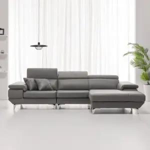 솔트 제너 4인 천연면피 통가죽 카우치 소파 msi012