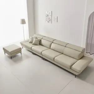 솔트 르엘 6인 천연면피 통가죽 소파 + 스툴 msi023