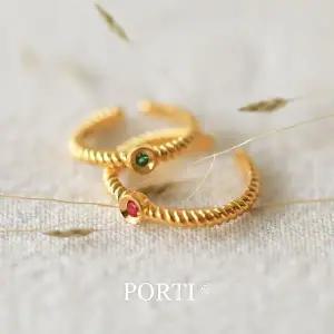 갤러리아 [뽀르띠] 순금 24K 탄생석 실타래 돌반지 1g