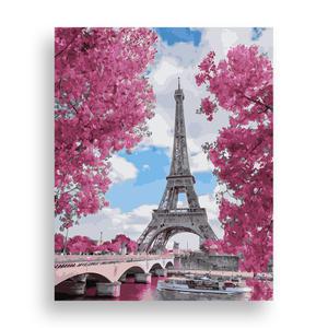 위메이크 페인팅 DIY 명화그리기 벚꽃 에펠탑 40x50