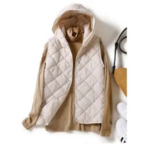 밀렌 3COLOR 경량 퀼팅 후드 패딩 조끼