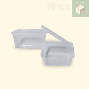 부원kh 사출 직사각 투명 밀폐 죽용기 특대 1.5L 50개입