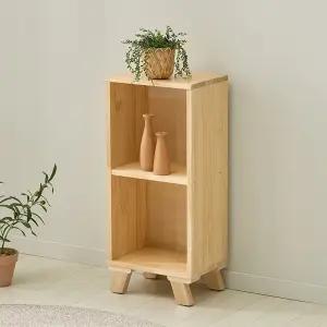 벤티드 소나무 원목 2단 2칸 책장 FIF058