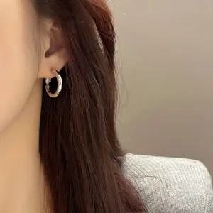 S925 실버 링 원터치 26mm 은 귀걸이