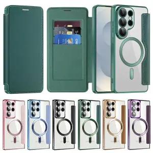 [수나르]갤럭시S26 S25 S24 S23 S22 플러스 울트라 엣지 FE 풀커버 맥세이프 클리어 카드수납 플립케이스