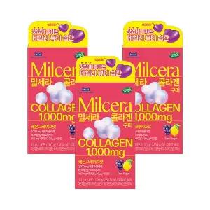 [셀렉스]헬스뉴트리션 밀세라 콜라겐 구미 레몬 그레이프맛 100g 3개