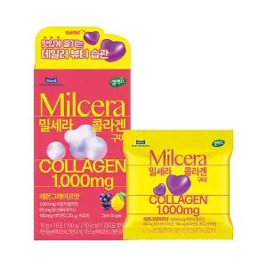 [셀렉스]헬스뉴트리션 밀세라 콜라겐 구미 레몬 그레이프맛 100g 1개