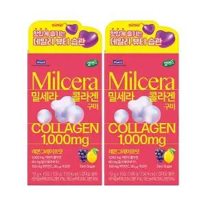 [셀렉스]헬스뉴트리션 밀세라 콜라겐 구미 레몬 그레이프맛 100g 2개