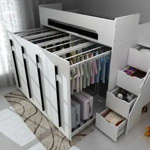 [스스디]네오 슬라이딩 옷장 수납 벙커침대 슈퍼싱글 원룸 기숙사 이층침대