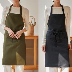 바리스타 단추 목걸이 방수 앞치마 공방 미술 카페 다용도