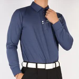 [NK아울렛]엔케이아울렛 A-JP프리미엄사선골프카라티 중년 남성용 라운딩 골프웨어 스판 긴팔 티셔츠 국내