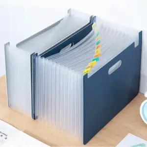 델리 A4 13분류 가로형 인덱스 도큐먼트 폴딩 화일 63951 아코디언 도큐멘트 파일 박스 서류 정리함 손잡이
