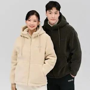 [하프클럽/체이스컬트]U 양털 후드 집업