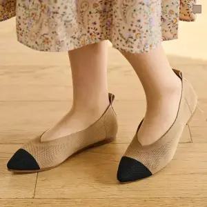 미르바네스슈즈 팔레트 투패턴 니트 플랫슈즈