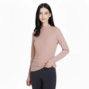 여성 베이직 무지티 모크넥 피치기모 티셔츠  XUT46