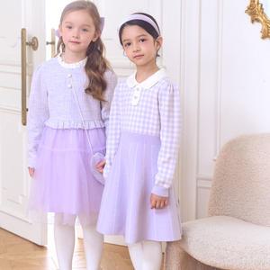 [로엠걸즈] 체크 스웨터 원피스 RGOK24W2P